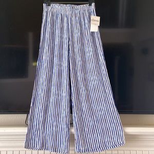 STRIPED WIDE LEG LIGHT PANTS
